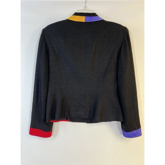 VTG 80s George Simonton Womens Colorblock Blazer Jacket Size 10 Maximalist USA - Picture 6 of 10